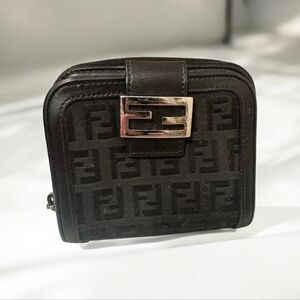 Fendi Black Wallet with Silver Accent